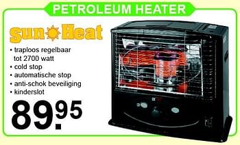 Aanbiedingen Petroleum heater - Sun Heat - Geldig van 07/12/2015 tot 27/12/2015 bij Van Cranenbroek