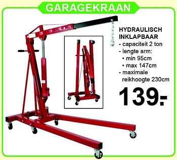 Aanbiedingen Garagekraan hydraulisch inklapbaar - Huismerk - Van Cranenbroek - Geldig van 07/12/2015 tot 27/12/2015 bij Van Cranenbroek