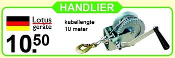 Aanbiedingen Handlier - Lotus Geräte - Geldig van 07/12/2015 tot 27/12/2015 bij Van Cranenbroek