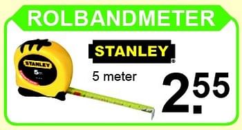 Aanbiedingen Rolbandmeter - Stanley - Geldig van 07/12/2015 tot 27/12/2015 bij Van Cranenbroek