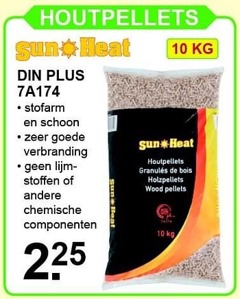 Aanbiedingen Sun heat houtpellets din plus 7a174 - Sun Heat - Geldig van 07/12/2015 tot 27/12/2015 bij Van Cranenbroek