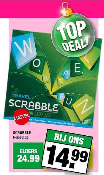 Aanbiedingen Scrabble reiseditie - Huismerk - Big Bazar - Geldig van 30/11/2015 tot 13/12/2015 bij Big Bazar