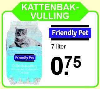 Aanbiedingen Kattenbakvulling - Friendly pet - Geldig van 07/12/2015 tot 27/12/2015 bij Van Cranenbroek