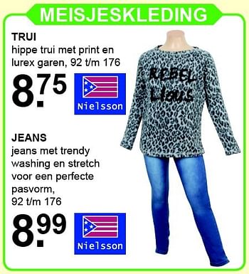 Aanbiedingen Meisjeskleding trui - Nielsson - Geldig van 07/12/2015 tot 27/12/2015 bij Van Cranenbroek