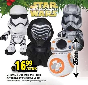 Aanbiedingen Star wars the force awakens knuffelfiguur - Star Wars - Geldig van 05/12/2015 tot 13/12/2015 bij ToyChamp