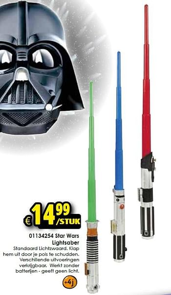 Aanbiedingen Star wars lightsaber - Star Wars - Geldig van 05/12/2015 tot 13/12/2015 bij ToyChamp