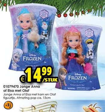 Aanbiedingen Jonge anna of elsa met olaf - Disney  Frozen - Geldig van 05/12/2015 tot 13/12/2015 bij ToyChamp