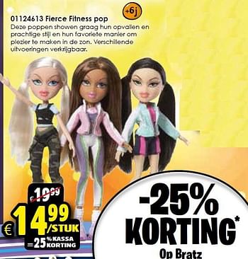 Aanbiedingen Fierce fitness pop - Bratz - Geldig van 05/12/2015 tot 13/12/2015 bij ToyChamp