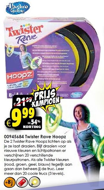 Aanbiedingen Twister rave hoopz - Hasbro - Geldig van 05/12/2015 tot 13/12/2015 bij ToyChamp
