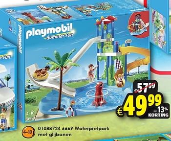 Aanbiedingen 6669 waterpretpark met glijbanen - Playmobil - Geldig van 05/12/2015 tot 13/12/2015 bij ToyChamp
