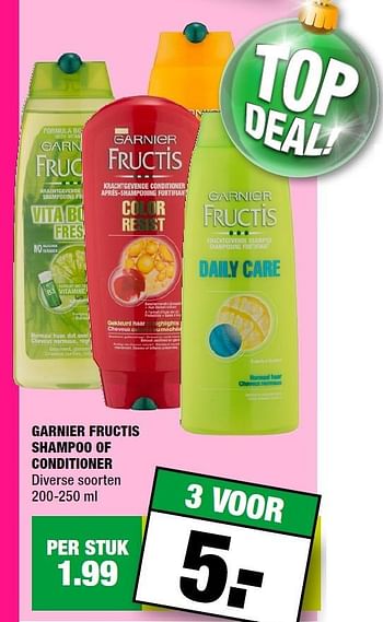 Aanbiedingen Garnier fructis shampoo of conditioner - Garnier - Geldig van 30/11/2015 tot 13/12/2015 bij Big Bazar