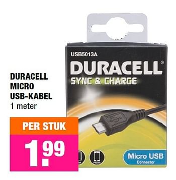 Aanbiedingen Duracell micro usb-kabel - Duracell - Geldig van 30/11/2015 tot 13/12/2015 bij Big Bazar