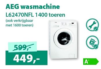 Aanbiedingen Aeg wasmachine l62470nfl 1400 toeren - AEG - Geldig van 01/12/2015 tot 31/12/2015 bij Alternate