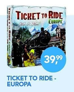 Aanbiedingen Ticket to ride - europa - Days of Wonder - Geldig van 01/12/2015 tot 03/01/2016 bij Coolblue