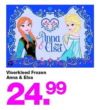 Aanbiedingen Vloerkleed frozen anna + elsa - Disney  Frozen - Geldig van 29/11/2015 tot 31/01/2016 bij Baby & Tiener Megastore