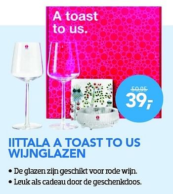 Aanbiedingen Iittala a toast to us wijnglazen - Iittala - Geldig van 01/12/2015 tot 03/01/2016 bij Coolblue