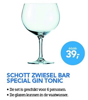 Aanbiedingen Schott zwiesel bar special gin tonic - Schott - Geldig van 01/12/2015 tot 03/01/2016 bij Coolblue