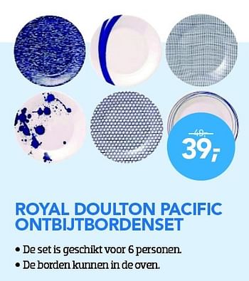Aanbiedingen Royal doulton pacific ontbijtbordenset - Royal Doulton - Geldig van 01/12/2015 tot 03/01/2016 bij Coolblue