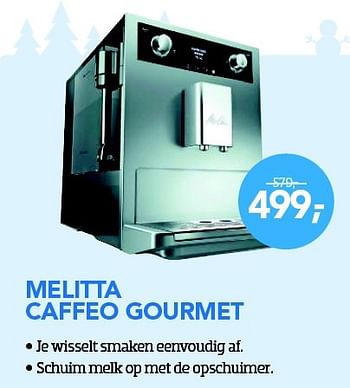Aanbiedingen Melitta caffeo hourmet - Melitta - Geldig van 01/12/2015 tot 03/01/2016 bij Coolblue