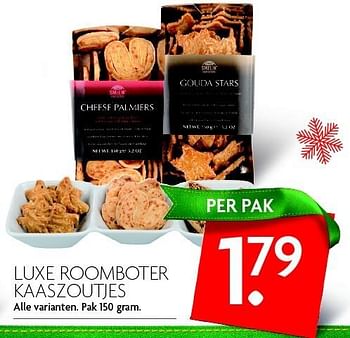 Aanbiedingen Luxe roomboter kaaszoutjes - Huismerk - Deka Markt - Geldig van 13/12/2015 tot 19/12/2015 bij Deka Markt