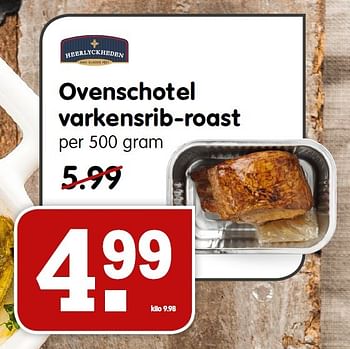 Aanbiedingen Ovenschotel varkensrib-roast - Heerlyckheeden - Geldig van 13/12/2015 tot 19/12/2015 bij Em-té