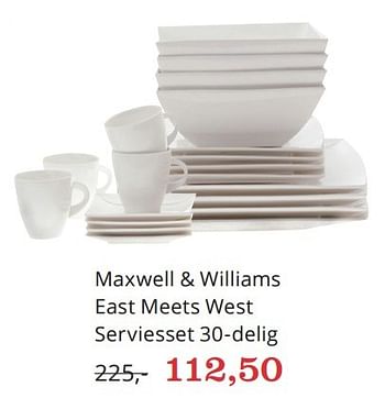 Aanbiedingen Maxwell + williams east meets west serviesset 30-delig - Maxwell Williams - Geldig van 07/12/2015 tot 23/12/2015 bij Bol