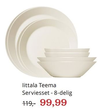 Aanbiedingen Iittala teema serviesset - 8-delig - Iittala - Geldig van 07/12/2015 tot 23/12/2015 bij Bol