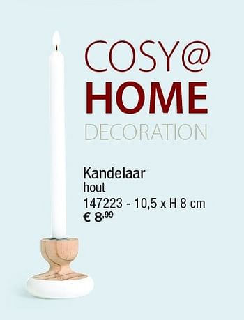 Aanbiedingen Kandelaar hout - Cosy@Home Decoration - Geldig van 15/12/2015 tot 12/01/2016 bij Supra Bazar