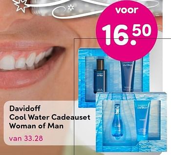 Aanbiedingen Davidoff cool water cadeauset woman of man - Davidoff - Geldig van 07/12/2015 tot 20/12/2015 bij da