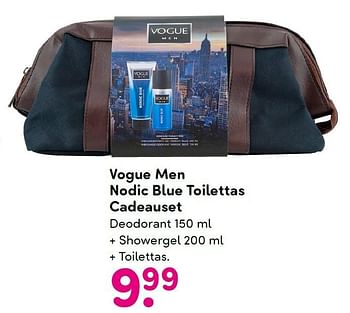 Aanbiedingen Vogue men nodic blue toilettas cadeauset - Vogue - Geldig van 07/12/2015 tot 20/12/2015 bij da