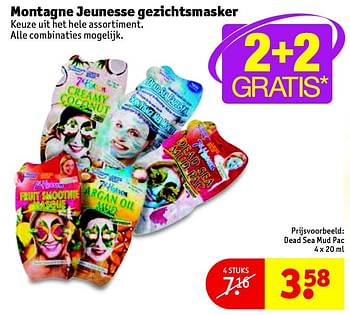 Aanbiedingen Montagne jeunesse gezichtsmasker - Montagne Jeunesse - Geldig van 08/12/2015 tot 20/12/2015 bij Kruidvat