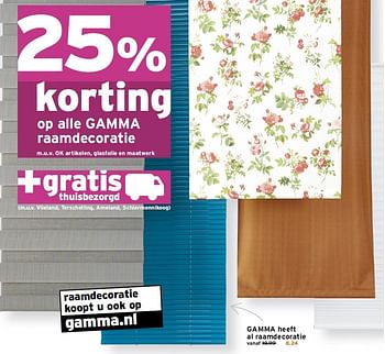 Aanbiedingen Gamma heeft al raamdecoratie - Huismerk - Gamma - Geldig van 14/12/2015 tot 20/12/2015 bij Gamma