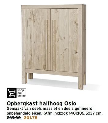 Aanbiedingen Opbergkast halfhoog oslo - Huismerk - Gamma - Geldig van 14/12/2015 tot 20/12/2015 bij Gamma