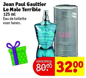 Aanbiedingen Jean paul gaultier le male terrible - Jean Paul Gaultier - Geldig van 08/12/2015 tot 20/12/2015 bij Kruidvat