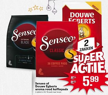 Aanbiedingen Senseo of douwe egberts aroma rood koffiepads - Douwe Egberts - Geldig van 14/12/2015 tot 20/12/2015 bij Coop