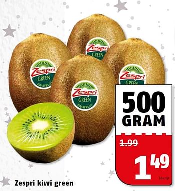 Aanbiedingen Zespri kiwi green - Zespri - Geldig van 14/12/2015 tot 20/12/2015 bij Poiesz