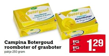 Aanbiedingen Campina botergoud roomboter of grasboter - Campina - Geldig van 14/12/2015 tot 20/12/2015 bij Coop