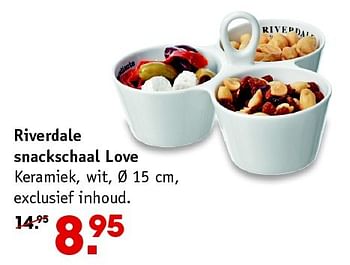 Aanbiedingen Riverdale snackschaal love - Huismerk - Intratuin - Geldig van 14/12/2015 tot 20/12/2015 bij Intratuin