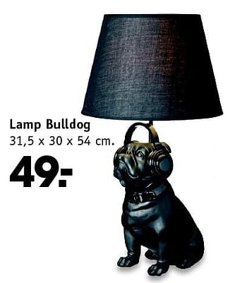 Aanbiedingen Lamp bulldog - Huismerk - Intratuin - Geldig van 14/12/2015 tot 20/12/2015 bij Intratuin