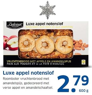 Aanbiedingen Luxe appel notenslof - Delicieux - Geldig van 14/12/2015 tot 20/12/2015 bij Lidl