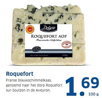 Aanbiedingen Roquefort franse blauwschimmelkaas - Deluxe - Geldig van 14/12/2015 tot 20/12/2015 bij Lidl