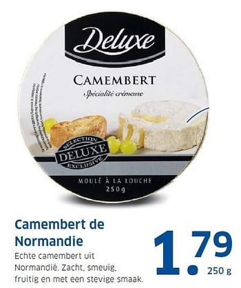 Aanbiedingen Camembert de normandie - Deluxe - Geldig van 14/12/2015 tot 20/12/2015 bij Lidl
