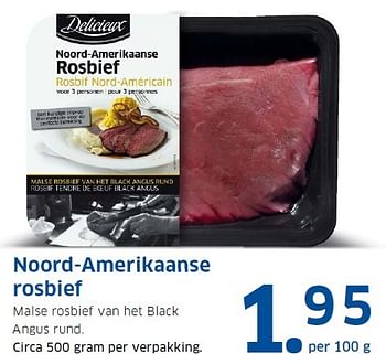 Aanbiedingen Noord-amerikaanse rosbief - Delicieux - Geldig van 14/12/2015 tot 20/12/2015 bij Lidl