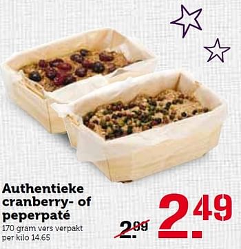 Aanbiedingen Authentieke cranberry of peperpaté - Huismerk - Coop - Geldig van 21/12/2015 tot 27/12/2015 bij Coop