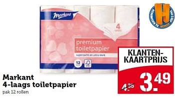 Aanbiedingen Markant 4-laags toiletpapier - Markant - Geldig van 21/12/2015 tot 27/12/2015 bij Coop