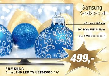 Aanbiedingen Samsung smart fhd led tv ue43j5600 - a+ - Samsung - Geldig van 07/12/2015 tot 27/12/2015 bij ElectronicPartner