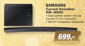 Aanbiedingen Samsung curved soundbar hw-j6500 - Samsung - Geldig van 07/12/2015 tot 27/12/2015 bij ElectronicPartner