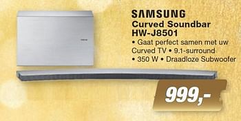 Aanbiedingen Samsung curved soundbar hw-j8501 - Samsung - Geldig van 07/12/2015 tot 27/12/2015 bij ElectronicPartner
