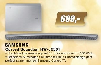 Aanbiedingen Samsung curved soundbar hw-j6501 - Samsung - Geldig van 07/12/2015 tot 27/12/2015 bij ElectronicPartner