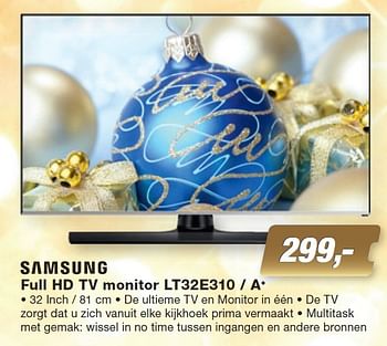 Aanbiedingen Samsung full hd tv monitor lt32e310 - a+ - Samsung - Geldig van 07/12/2015 tot 27/12/2015 bij ElectronicPartner
